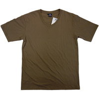 (T02S) V-Neck Shirt - Own text fabric weight (20S), Fabric color (2004) Sand - From 5$++