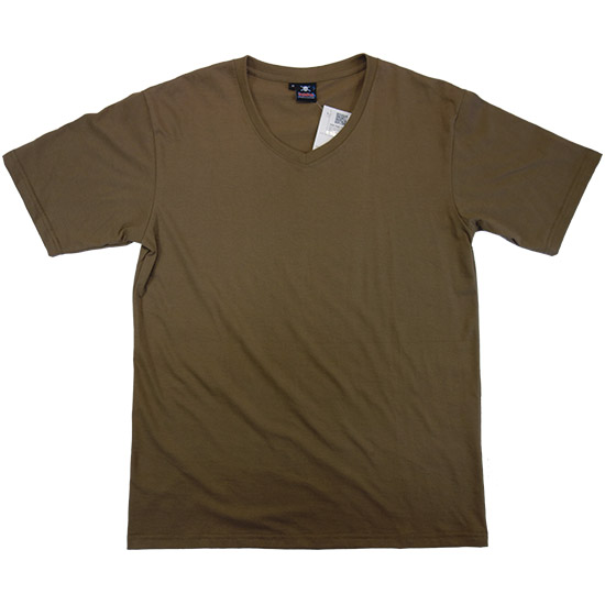 (T02S) V-Neck Shirt - Own text fabric weight (20S), Fabric color (2004) Sand - From 5$++