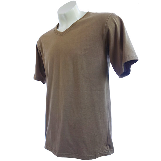 (T02S) V-Neck Shirt - Own text fabric weight (20S), Fabric color (2004) Sand - From 5$++