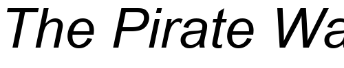 Font : Arial-KOI8-Italic Custom Text : The Pirate Way Test your own text here Click to download or to view this font on a tshirt that can be custom printed in Bali