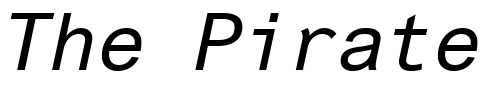 Font : Arial-Monospaced-MT-Italic Custom Text : The Pirate Way Test your own text here Click to download or to view this font on a tshirt that can be custom printed in Bali