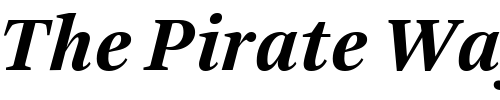 Font : ArnhemLF-BoldItalic Custom Text : The Pirate Way Test your own text here Click to download or to view this font on a tshirt that can be custom printed in Bali