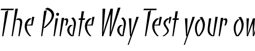 Font : BancoITC-TT-Light Custom Text : The Pirate Way Test your own text here Click to download or to view this font on a tshirt that can be custom printed in Bali