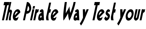 Font : BandstandCondensed-Oblique Custom Text : The Pirate Way Test your own text here Click to download or to view this font on a tshirt that can be custom printed in Bali