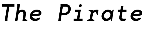 Font : BaseMonoWideRegItalic-Italic Custom Text : The Pirate Way Test your own text here Click to download or to view this font on a tshirt that can be custom printed in Bali