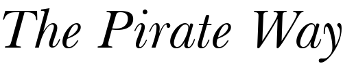 Font : Baskerville-Italic-BT Custom Text : The Pirate Way Test your own text here Click to download or to view this font on a tshirt that can be custom printed in Bali