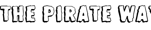 Font : Bedrock-BT Custom Text : The Pirate Way Test your own text here Click to download or to view this font on a tshirt that can be custom printed in Bali