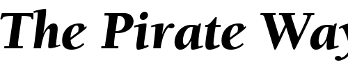 Font : Berkeley-Retrospective-Black-SSi-Black-Italic Custom Text : The Pirate Way Test your own text here Click to download or to view this font on a tshirt that can be custom printed in Bali