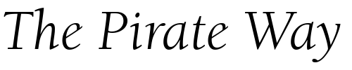 Font : BerkeleyOldStyItcTEE-Italic Custom Text : The Pirate Way Test your own text here Click to download or to view this font on a tshirt that can be custom printed in Bali