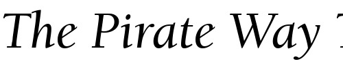 Font : BerkeleyOldStyItcTMed-Italic Custom Text : The Pirate Way Test your own text here Click to download or to view this font on a tshirt that can be custom printed in Bali