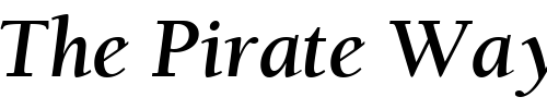 Font : BerkeleyRetrospectiveSSK-Bold-Italic Custom Text : The Pirate Way Test your own text here Click to download or to view this font on a tshirt that can be custom printed in Bali