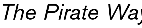 Font : BertholdAkzidenzGroteskBE-Italic Custom Text : The Pirate Way Test your own text here Click to download or to view this font on a tshirt that can be custom printed in Bali