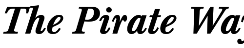 Font : BertholdBaskerville-Medium-Italic Custom Text : The Pirate Way Test your own text here Click to download or to view this font on a tshirt that can be custom printed in Bali