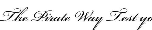 Font : Bickham-Script-400-wt-Italic Custom Text : The Pirate Way Test your own text here Click to download or to view this font on a tshirt that can be custom printed in Bali