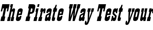Font : Billboard-11-Italic Custom Text : The Pirate Way Test your own text here Click to download or to view this font on a tshirt that can be custom printed in Bali