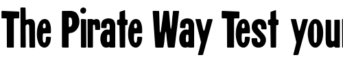 Font : Black-Condensed-HPLHS Custom Text : The Pirate Way Test your own text here Click to download or to view this font on a tshirt that can be custom printed in Bali