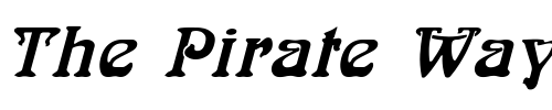 Font : Bockloo-Italic Custom Text : The Pirate Way Test your own text here Click to download or to view this font on a tshirt that can be custom printed in Bali
