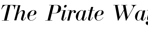 Font : Bodoni-Italic-Cyrillic@ Custom Text : The Pirate Way Test your own text here Click to download or to view this font on a tshirt that can be custom printed in Bali