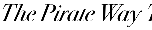 Font : Bodoni-SvtyTwo-ITC-TT-BookIta Custom Text : The Pirate Way Test your own text here Click to download or to view this font on a tshirt that can be custom printed in Bali