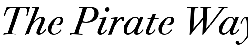 Font : Bodoni-Twelve-ITC-TT-BookItalic Custom Text : The Pirate Way Test your own text here Click to download or to view this font on a tshirt that can be custom printed in Bali