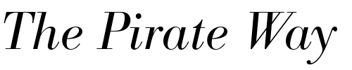 Font : BodoniAntTLig-Italic Custom Text : The Pirate Way Test your own text here Click to download or to view this font on a tshirt that can be custom printed in Bali
