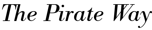 Font : BodoniBE-Italic Custom Text : The Pirate Way Test your own text here Click to download or to view this font on a tshirt that can be custom printed in Bali