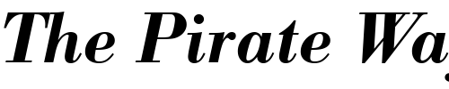 Font : BodoniBE-Medium-Italic Custom Text : The Pirate Way Test your own text here Click to download or to view this font on a tshirt that can be custom printed in Bali