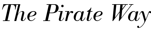 Font : BodoniBEOldstyleFigures-Light-Italic Custom Text : The Pirate Way Test your own text here Click to download or to view this font on a tshirt that can be custom printed in Bali