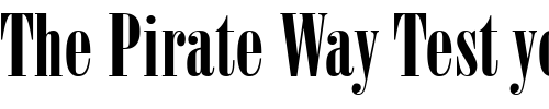 Font : BodoniPoster-Compressed Custom Text : The Pirate Way Test your own text here Click to download or to view this font on a tshirt that can be custom printed in Bali