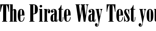 Font : BodoniPosterCompressed-Bold Custom Text : The Pirate Way Test your own text here Click to download or to view this font on a tshirt that can be custom printed in Bali