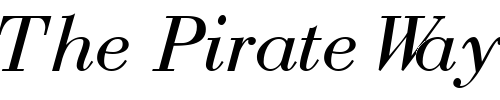 Font : BodoniRecutCondSSK-Italic Custom Text : The Pirate Way Test your own text here Click to download or to view this font on a tshirt that can be custom printed in Bali