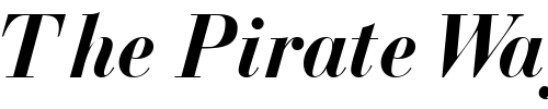 Font : BodoniRecutSSK-BoldItalic Custom Text : The Pirate Way Test your own text here Click to download or to view this font on a tshirt that can be custom printed in Bali