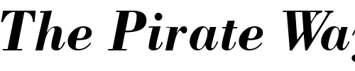 Font : BodoniSSK-BoldItalic Custom Text : The Pirate Way Test your own text here Click to download or to view this font on a tshirt that can be custom printed in Bali