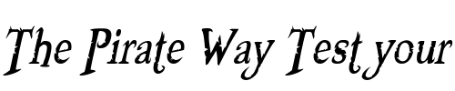 Font : Booter---Zero-Five Custom Text : The Pirate Way Test your own text here Click to download or to view this font on a tshirt that can be custom printed in Bali