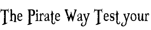 Font : Booter---Zero-Zero Custom Text : The Pirate Way Test your own text here Click to download or to view this font on a tshirt that can be custom printed in Bali