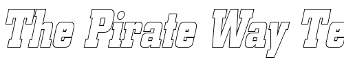 Font : Borghs-Hollow-Condensed-Italic Custom Text : The Pirate Way Test your own text here Click to download or to view this font on a tshirt that can be custom printed in Bali