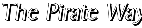 Font : BruceBeckerShadow-Light-Italic Custom Text : The Pirate Way Test your own text here Click to download or to view this font on a tshirt that can be custom printed in Bali