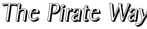 Font : BruceBeckerShadow-Xlight-Italic Custom Text : The Pirate Way Test your own text here Click to download or to view this font on a tshirt that can be custom printed in Bali