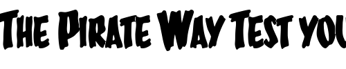Font : Bucket-O-Blood Custom Text : The Pirate Way Test your own text here Click to download or to view this font on a tshirt that can be custom printed in Bali