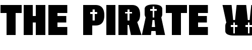 Font : BulltoadCrucifix-Regular Custom Text : The Pirate Way Test your own text here Click to download or to view this font on a tshirt that can be custom printed in Bali