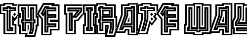 Font : CCManganese-Outline Custom Text : The Pirate Way Test your own text here Click to download or to view this font on a tshirt that can be custom printed in Bali