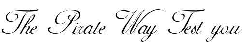 Font : Carmel-Script-SSi Custom Text : The Pirate Way Test your own text here Click to download or to view this font on a tshirt that can be custom printed in Bali