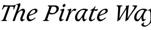 Font : Caxton-Book-Italic-BT Custom Text : The Pirate Way Test your own text here Click to download or to view this font on a tshirt that can be custom printed in Bali