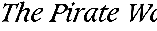 Font : Caxton-LT-Book-Italic Custom Text : The Pirate Way Test your own text here Click to download or to view this font on a tshirt that can be custom printed in Bali