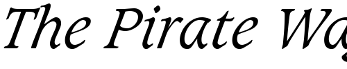 Font : Caxton-LT-Light-Italic Custom Text : The Pirate Way Test your own text here Click to download or to view this font on a tshirt that can be custom printed in Bali