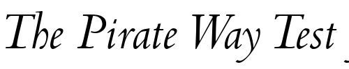 Font : Centaur-Italic Custom Text : The Pirate Way Test your own text here Click to download or to view this font on a tshirt that can be custom printed in Bali