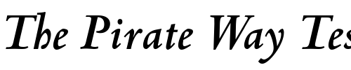 Font : Centaur-MT-Bold-Italic Custom Text : The Pirate Way Test your own text here Click to download or to view this font on a tshirt that can be custom printed in Bali