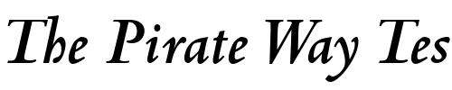 Font : Centaur-MT-BoldItalic Custom Text : The Pirate Way Test your own text here Click to download or to view this font on a tshirt that can be custom printed in Bali