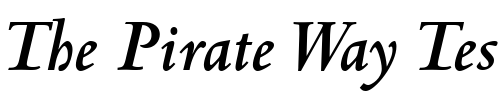 Font : CentaurMT-Bold-Italic Custom Text : The Pirate Way Test your own text here Click to download or to view this font on a tshirt that can be custom printed in Bali