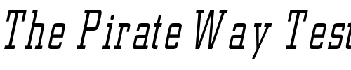 Font : CenterCityCondensed-Oblique Custom Text : The Pirate Way Test your own text here Click to download or to view this font on a tshirt that can be custom printed in Bali